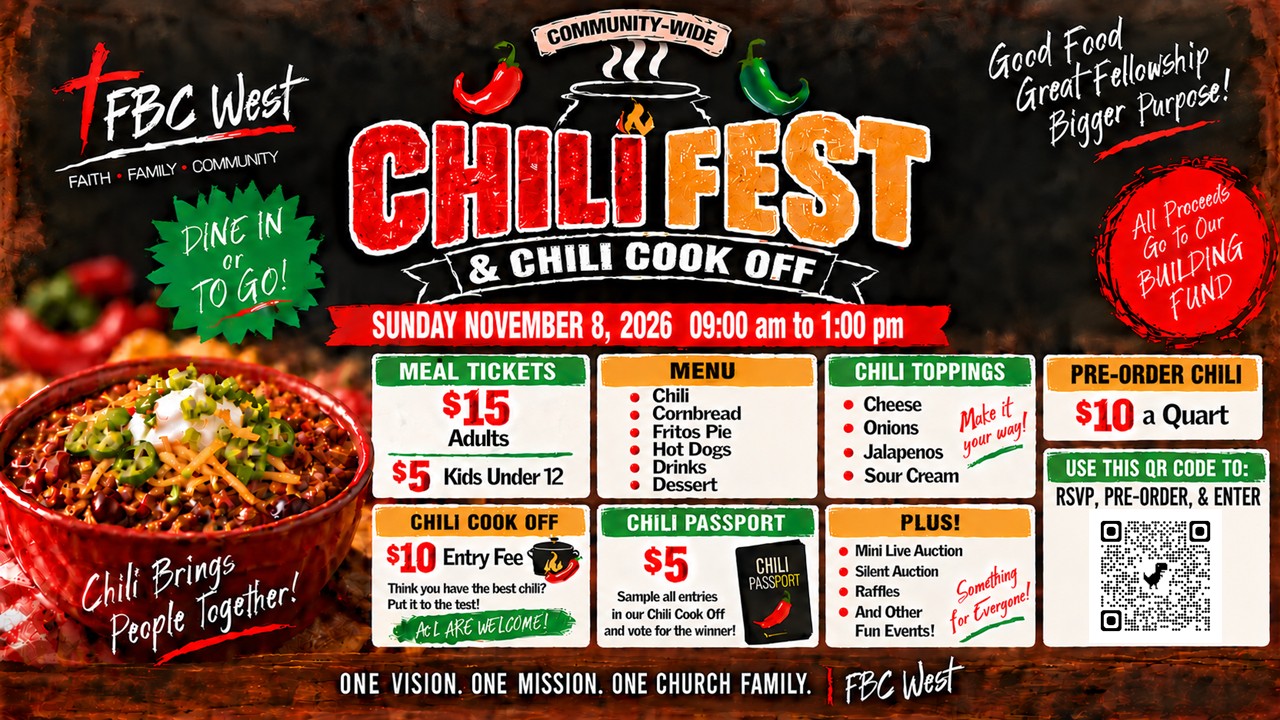 Chili Fest and Chili Cook Off, Sunday, November 8, 2026